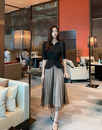 S/S Crete Color Scheme Pleats One Piece